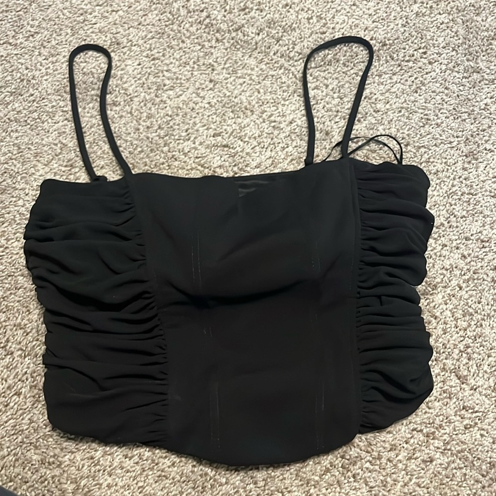 Zara Black Crop Top - Medium